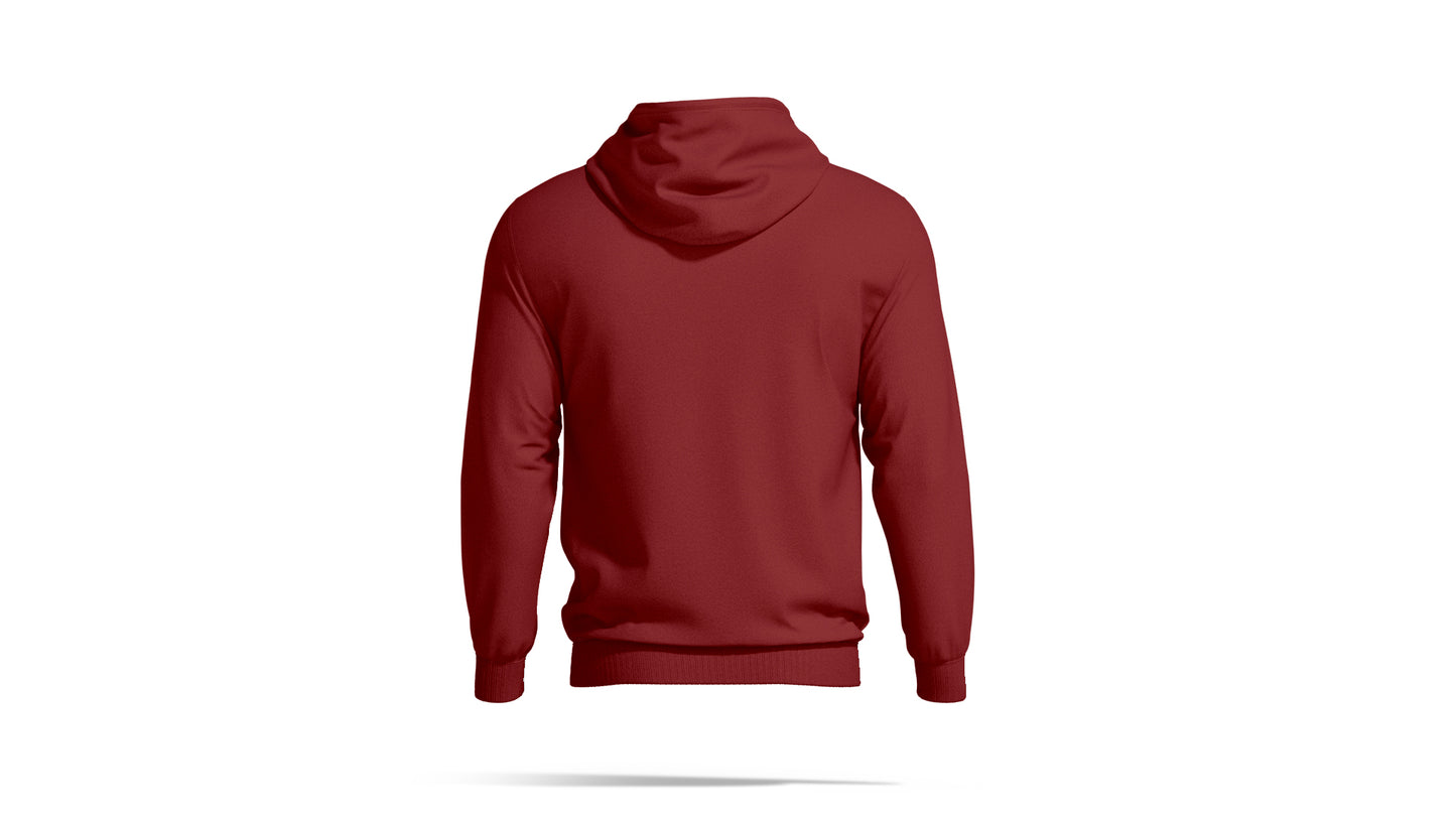 Hashtruck Red Plain Cotton Hoodie for Men & Women