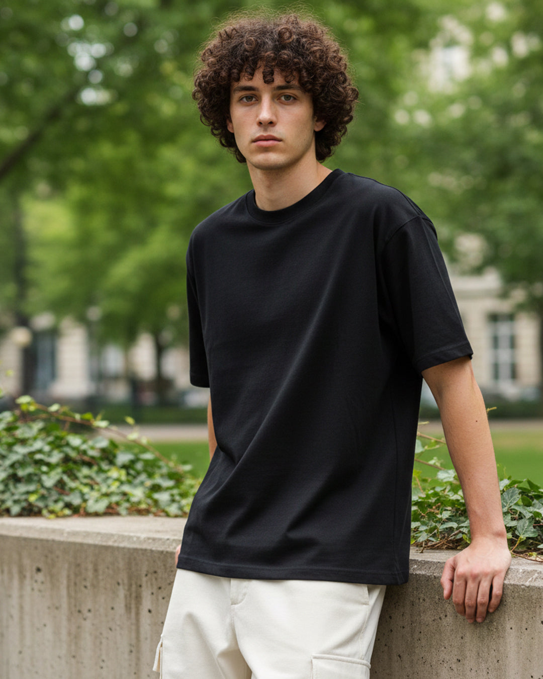 The Midnight Onyx Boxy Black Oversize Tee