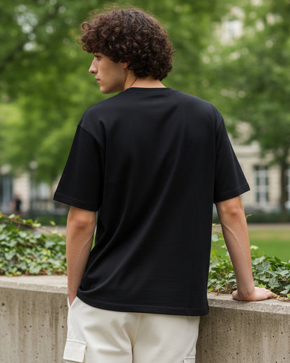 The Midnight Onyx Boxy Black Oversize Tee