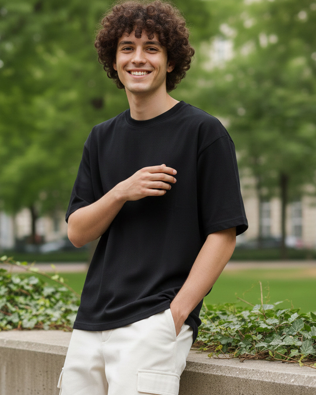 The Midnight Onyx Boxy Black Oversize Tee