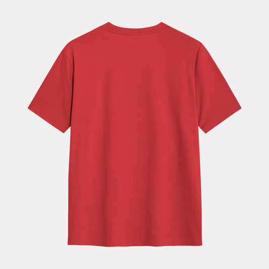 Hashtruck Solid Red Cotton Plain T-Shirt