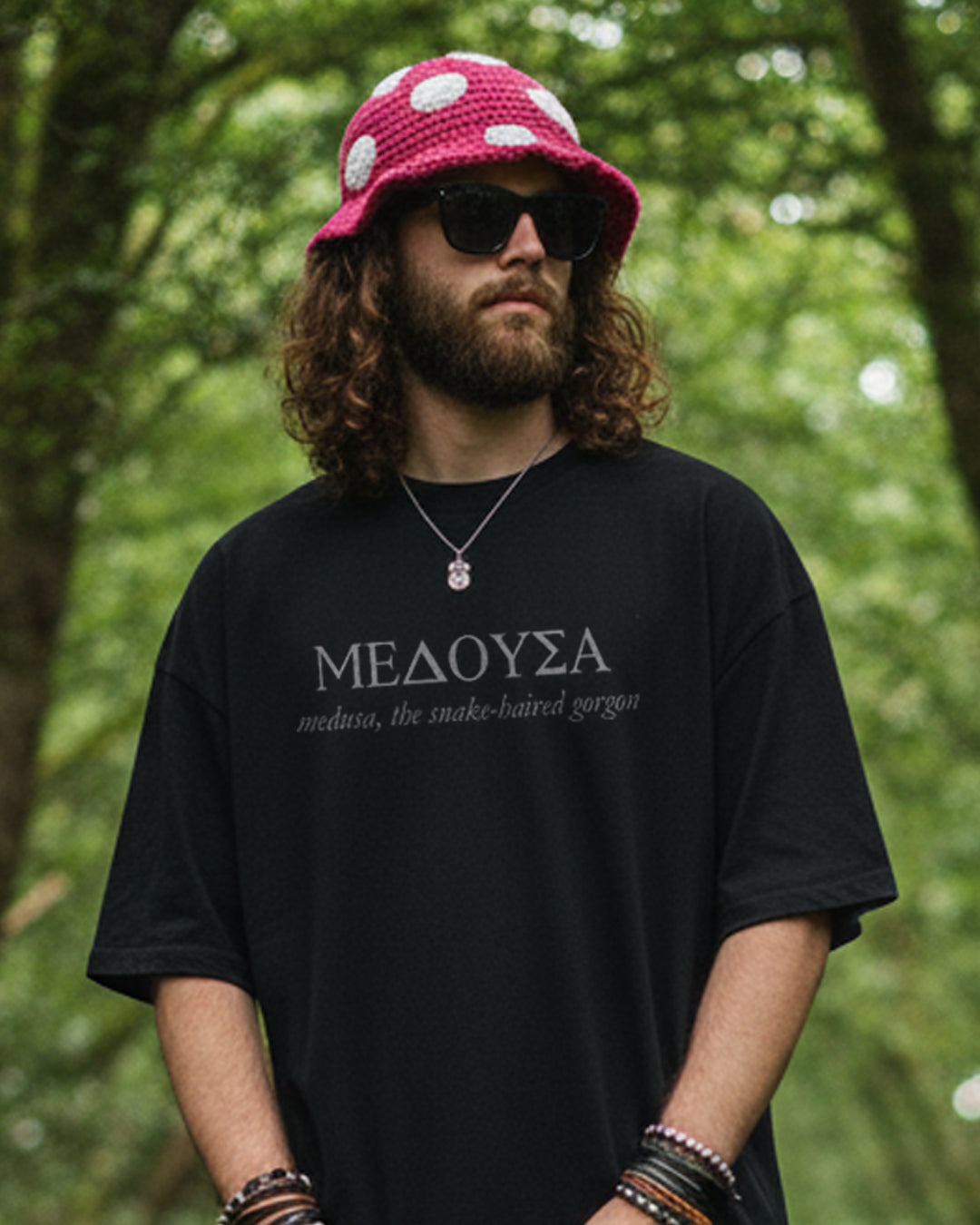 The Snake Gorgon Medusa Oversized Fit Black T-Shirt