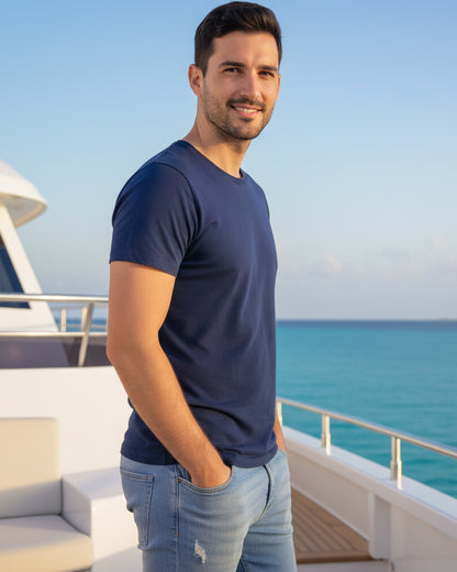 Midnight Anchor: Classic Fit Nautical Navy Tee