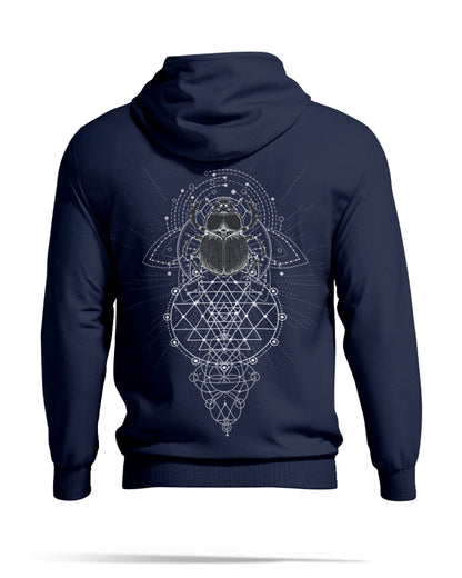 Geometric Web Scarab Navy Hoodie