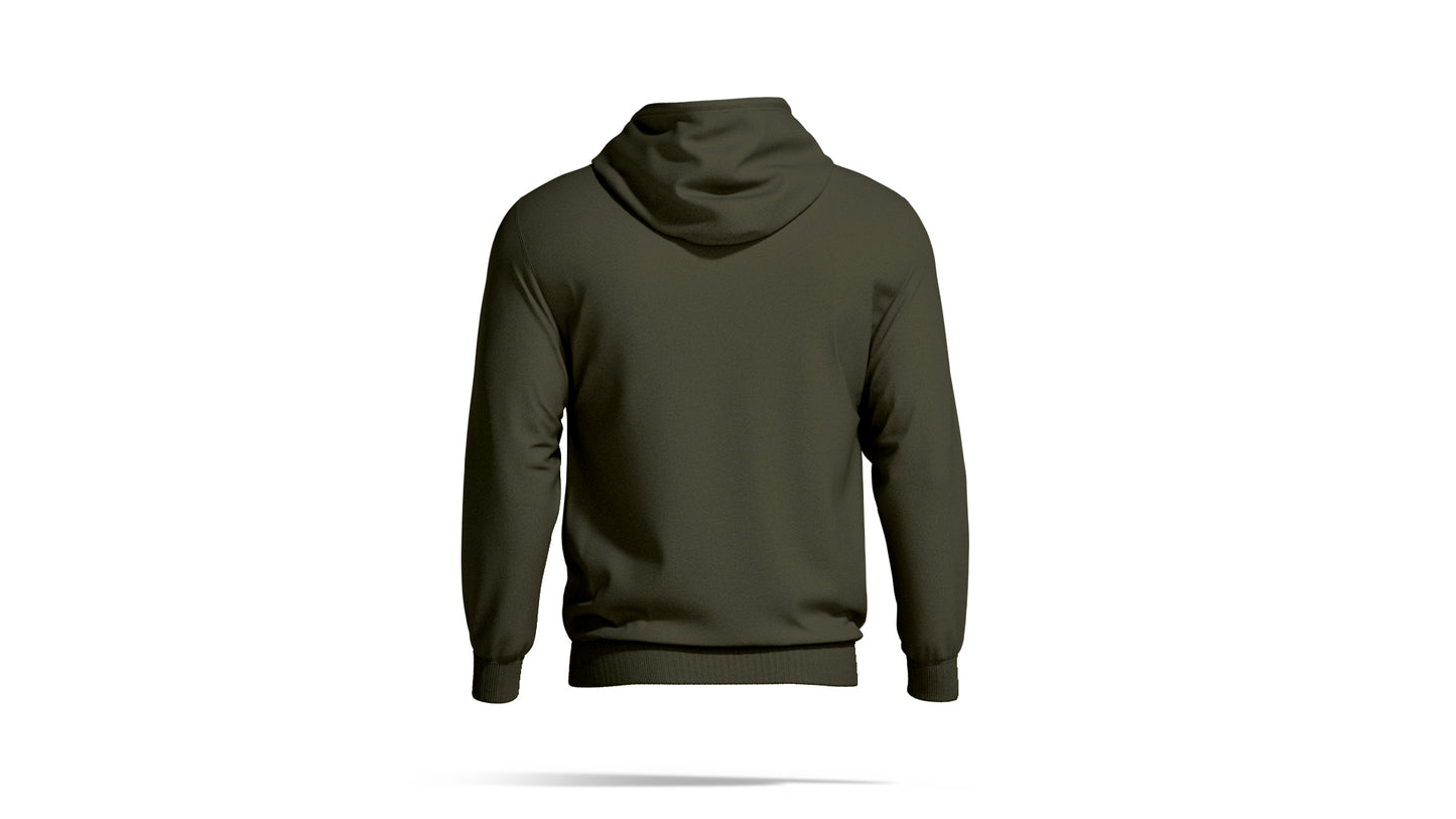 Hashtruck Olive Green Plain Cotton Hoodie for Men & Women