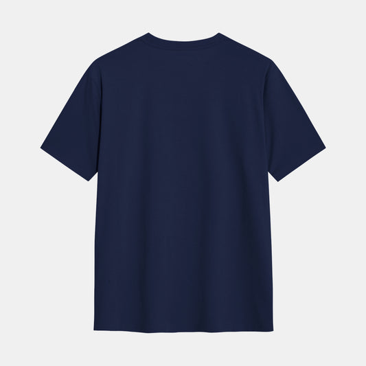 Hashtruck Solid Navy Blue Cotton Plain T-Shirt