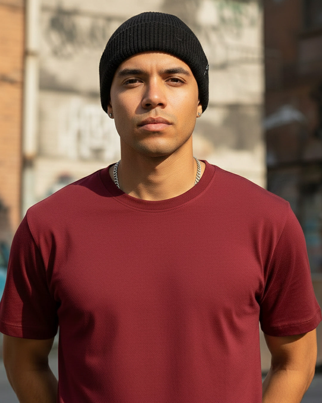 Classic Maroon Regular Fit Cotton Tee