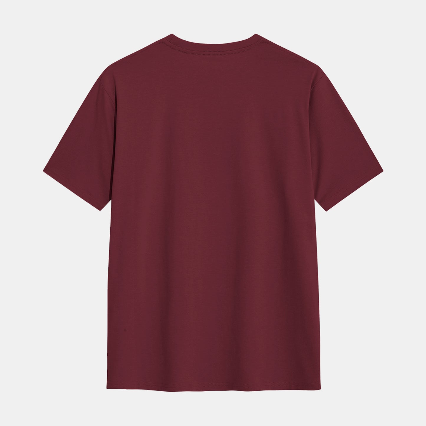 Hashtruck Solid Wine Cotton Plain T-Shirt