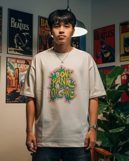 The Natural State: "Don’t Panic It’s Organic" Off-White Oversized Tee