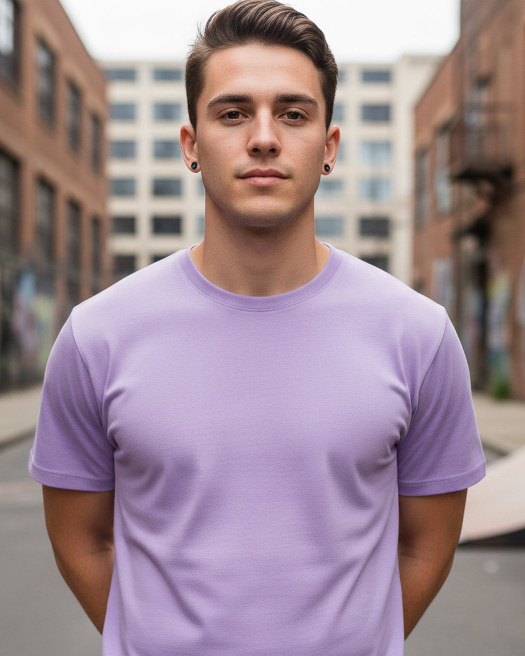 Classic Lavender Regular Fit Cotton Tee