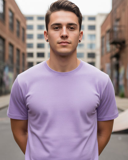 Classic Lavender Regular Fit Cotton Tee