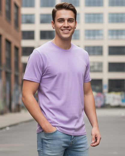 Classic Lavender Regular Fit Cotton Tee