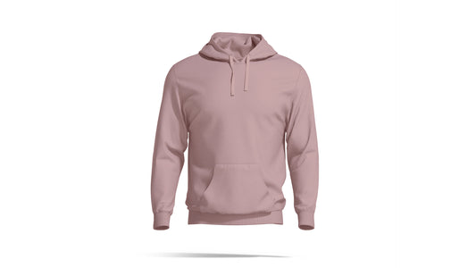 Hashtruck Coral Peach Plain Cotton Hoodie for Men & Women