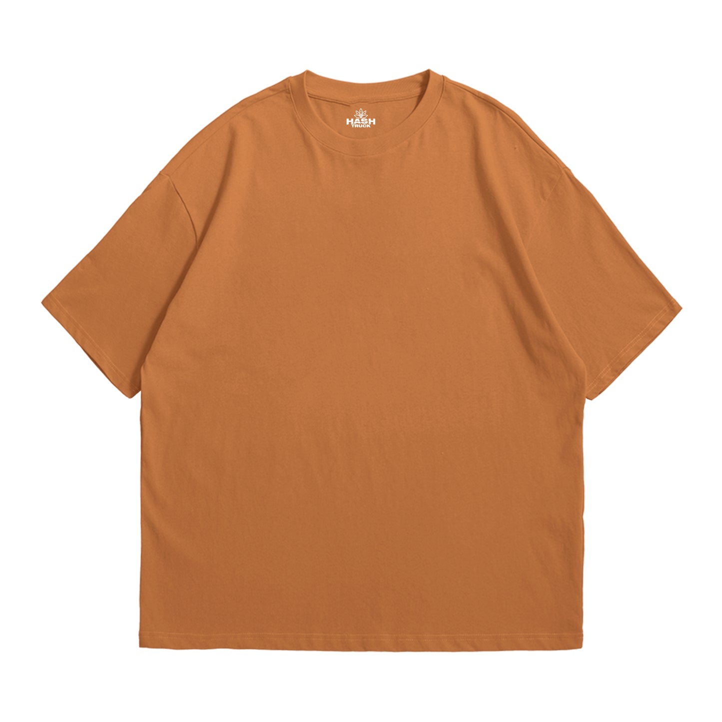 Hashtruck Solid Mustard Brown Soft Jersey Oversized T-shirt