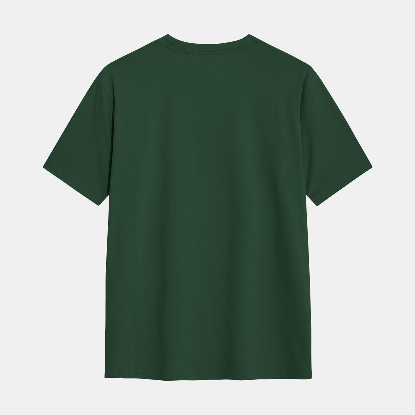 Hashtruck Solid Dark Green Cotton Plain T-Shirt