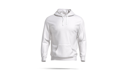 Hashtruck White Plain Cotton Hoodie for Men & Women