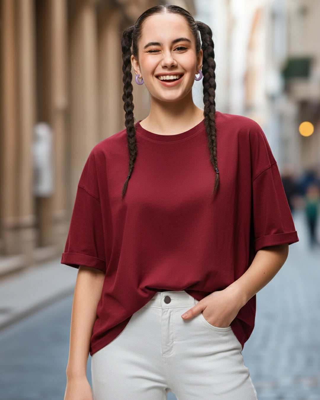 The Crimson Maroon Core Oversize