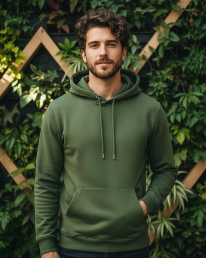 Hashtruck Mild Olive Green Color Hoodie.