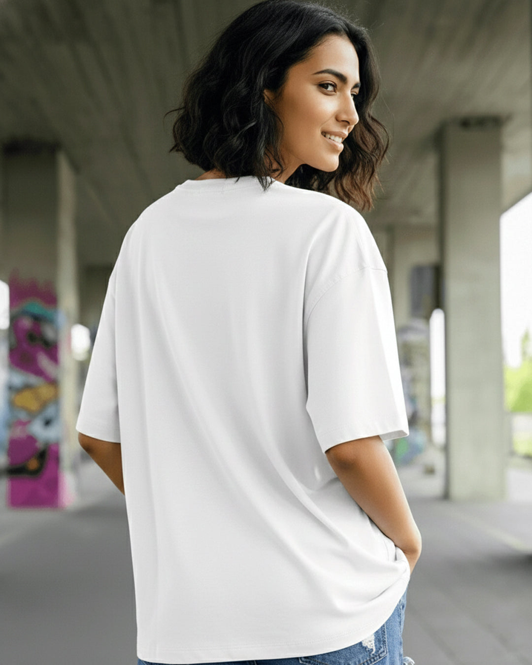 Essential White Drop-Shoulder