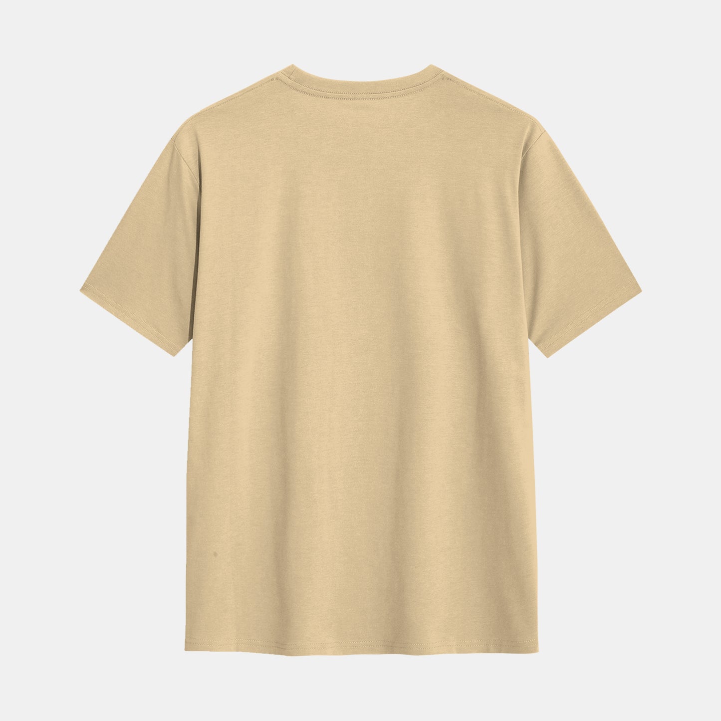 Hashtruck Solid Beige Cotton Plain T-Shirt