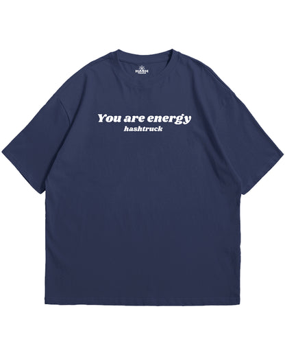 The Floral Trip Oversize Navy Blue Tee