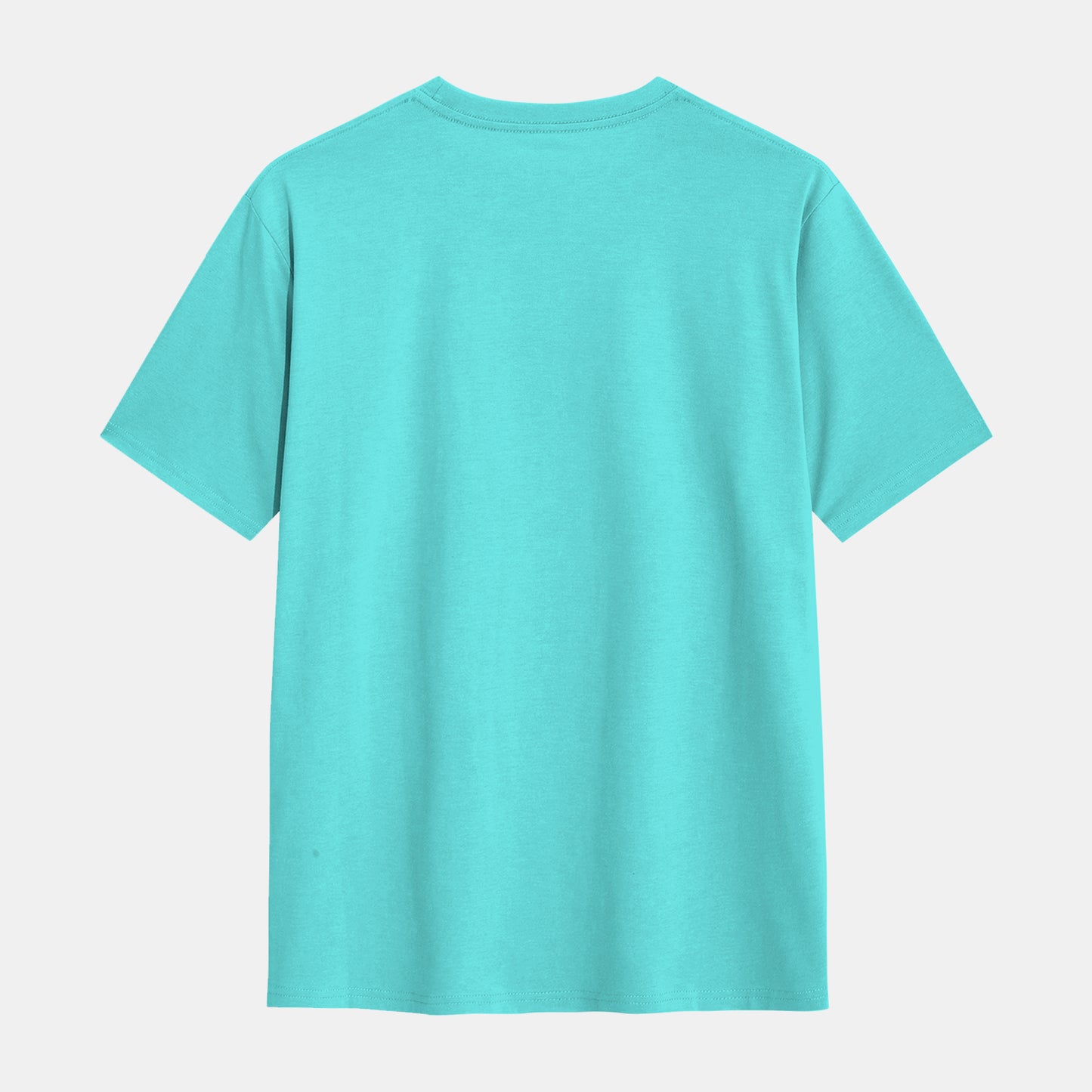 Hashtruck Solid Ice Blue Cotton Plain T-Shirt