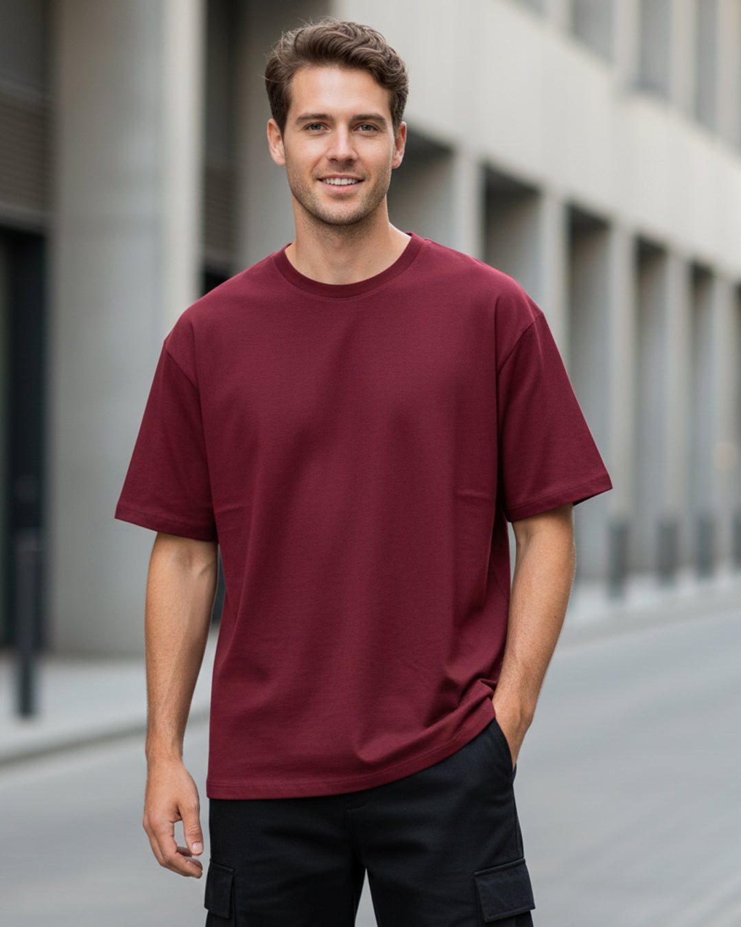 The Midnight Urban Maroon Oversize Heavyweight Tee