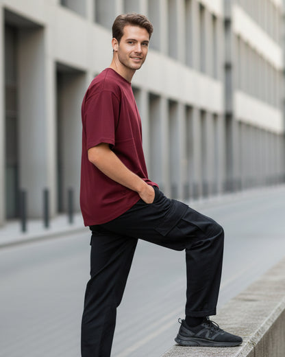 The Midnight Urban Maroon Oversize Heavyweight Tee
