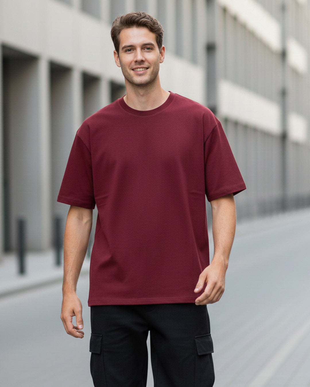 The Midnight Urban Maroon Oversize Heavyweight Tee