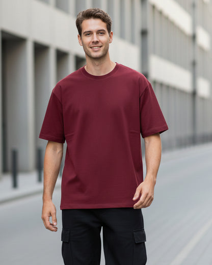 The Midnight Urban Maroon Oversize Heavyweight Tee
