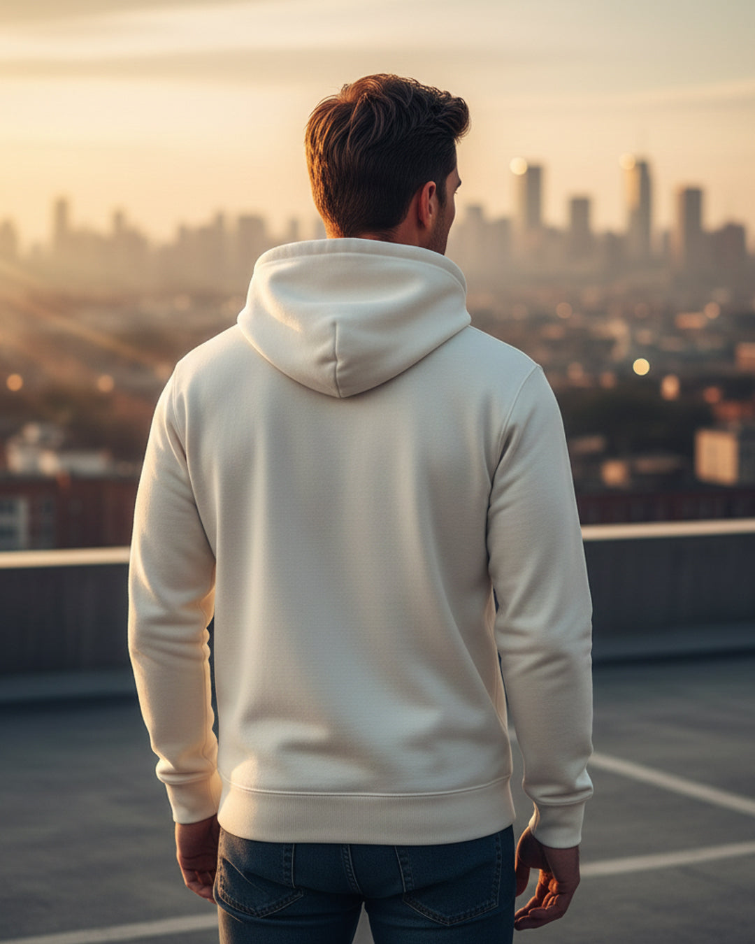 Hashtruck Milky Off-white Color Hoodie