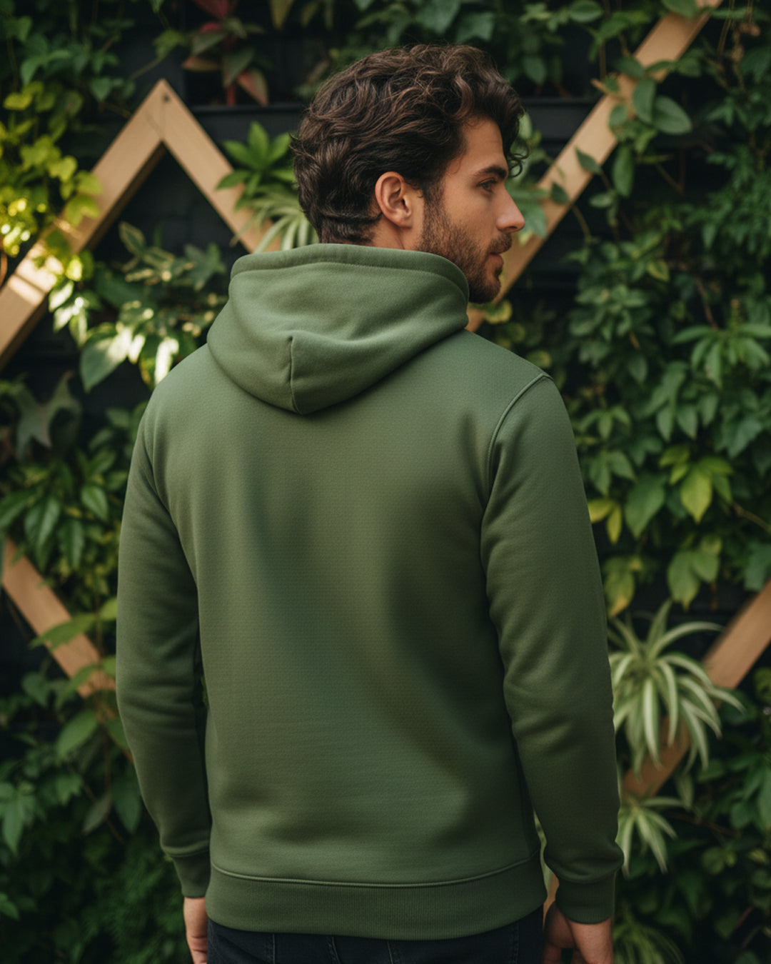 Hashtruck Mild Olive Green Color Hoodie.