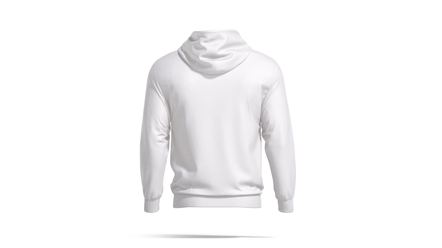 Hashtruck White Plain Cotton Hoodie for Men & Women