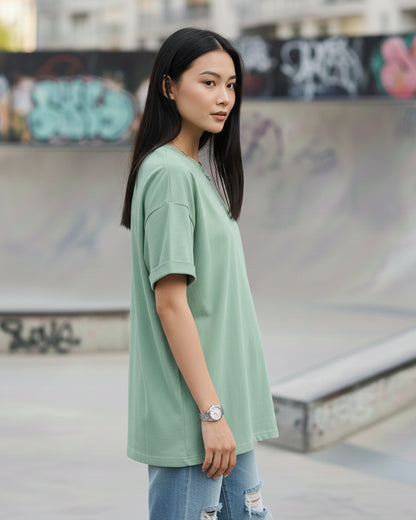 Urban Edge: The Oversized Teal Tee