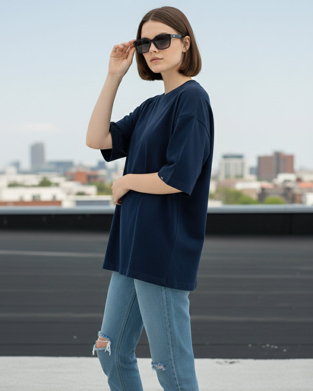 Deep Dive Oversized Tee | Navy