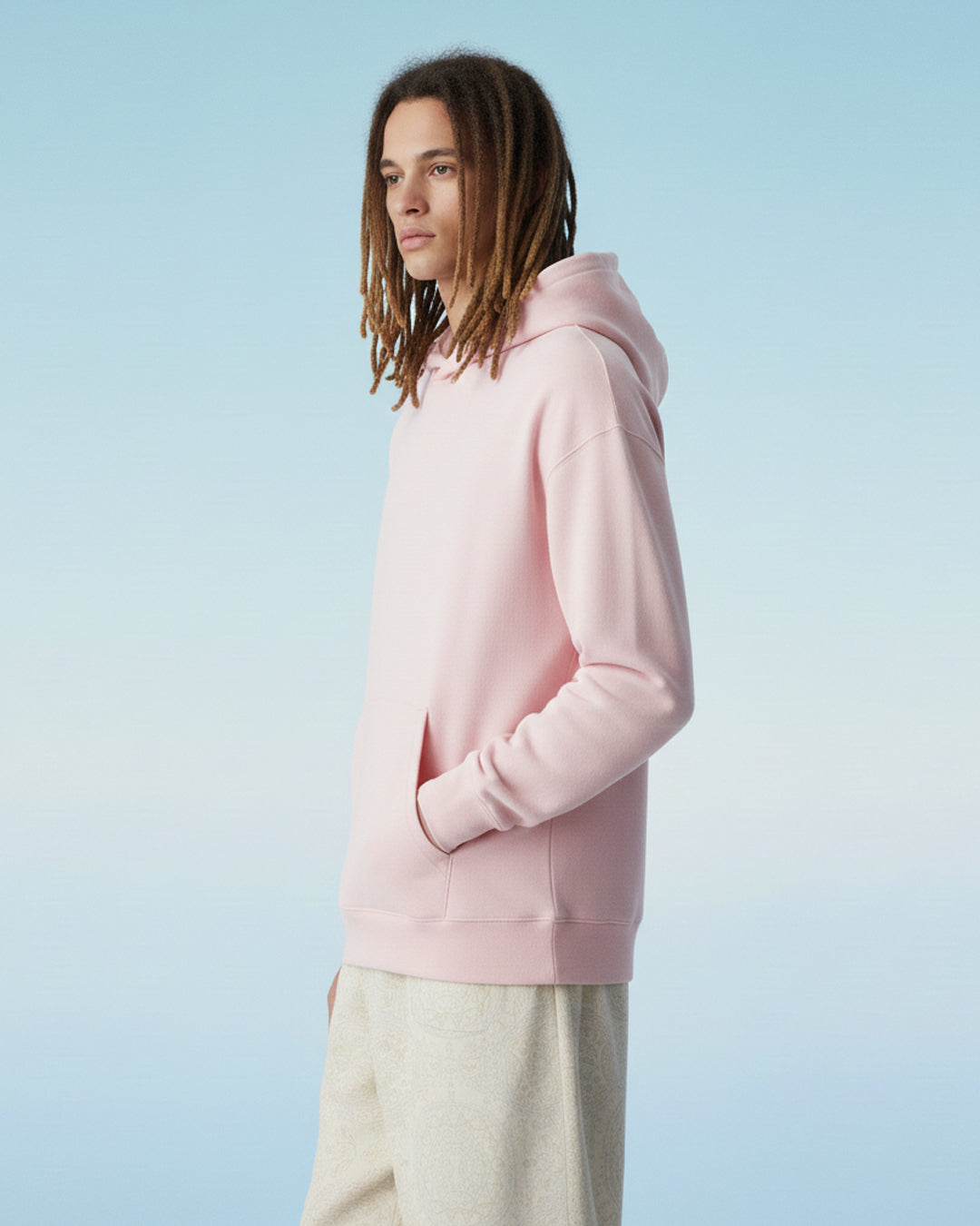 Hashtruck Pastel Pink Color Hoodie.