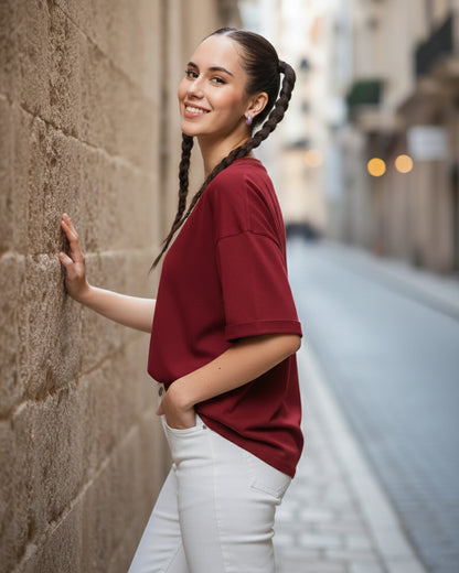 The Crimson Maroon Core Oversize