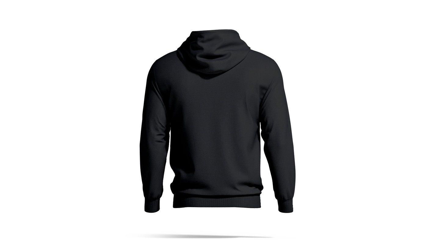 Hashtruck Black Plain Cotton Hoodie for Men & Women