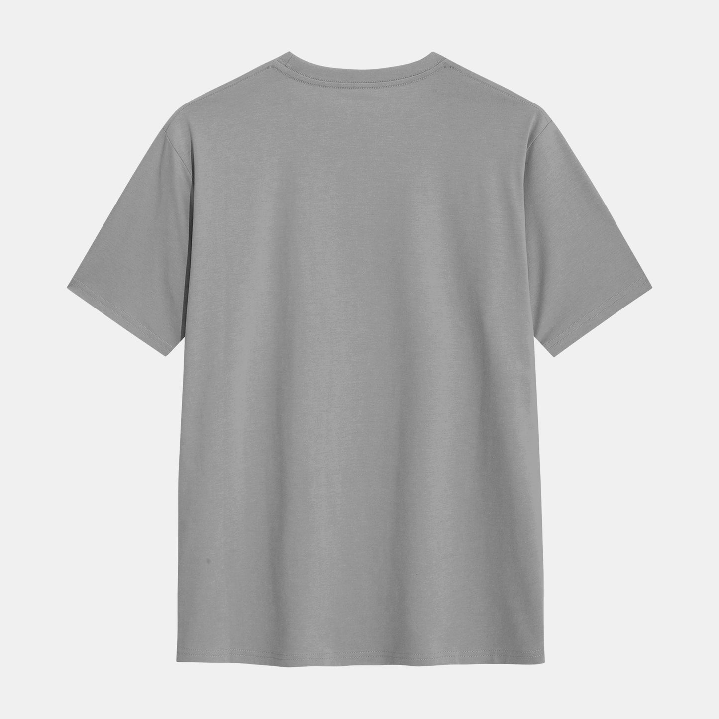 Hashtruck Solid Grey Cotton Plain T-Shirt