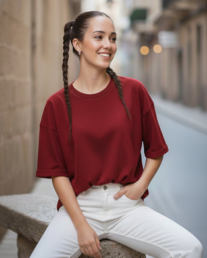 The Crimson Maroon Core Oversize