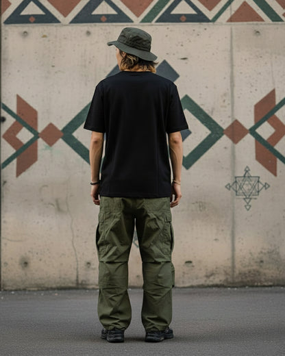 Shipibo Mandala Vision Premium Black Graphic T-Shirt