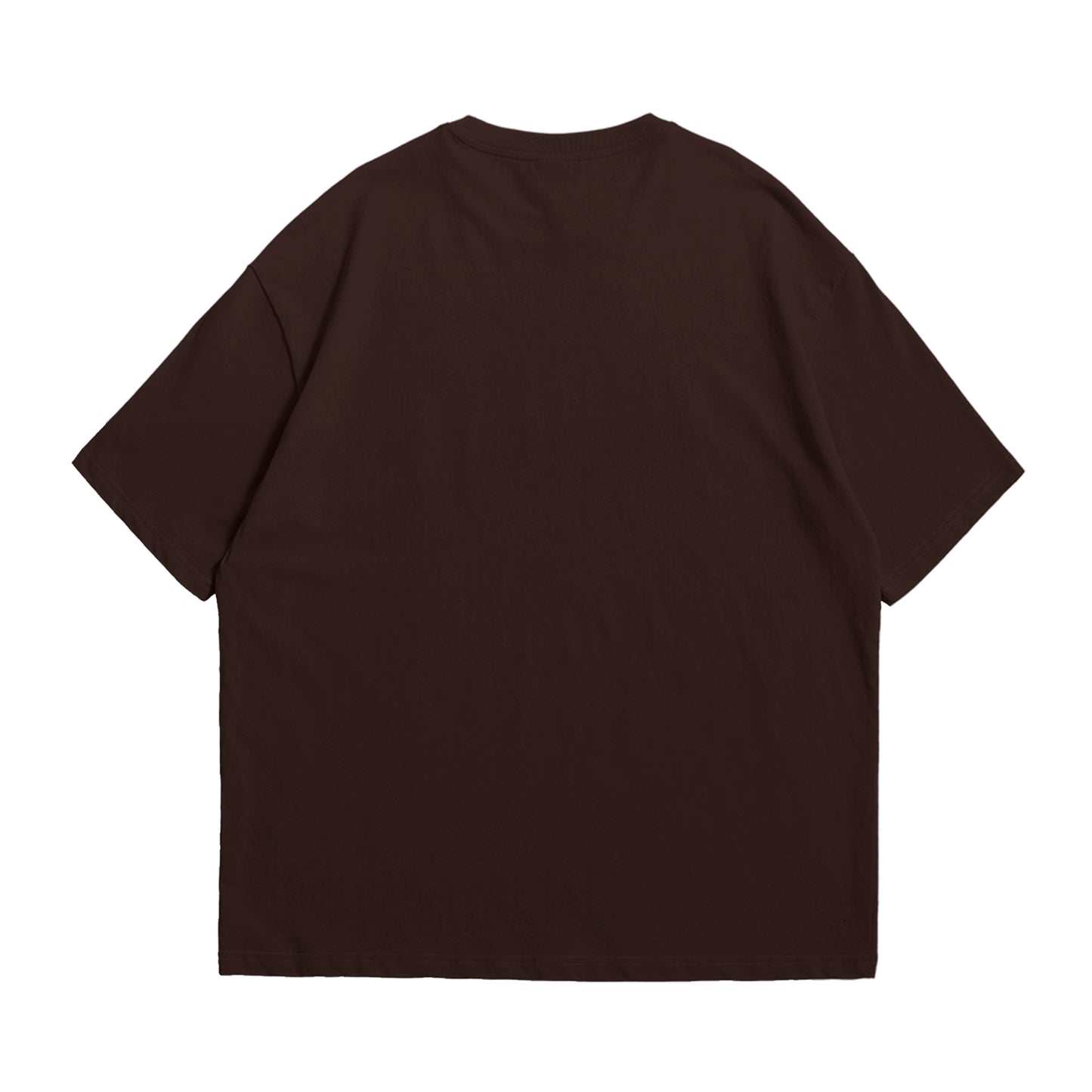 Hashtruck Solid Dark Brown Soft Jersey Oversized T-shirt