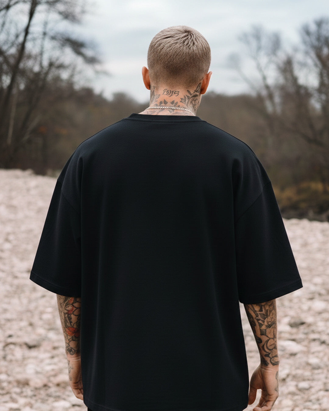 The Triple Death Skull: Oversized Black Graphic Tee