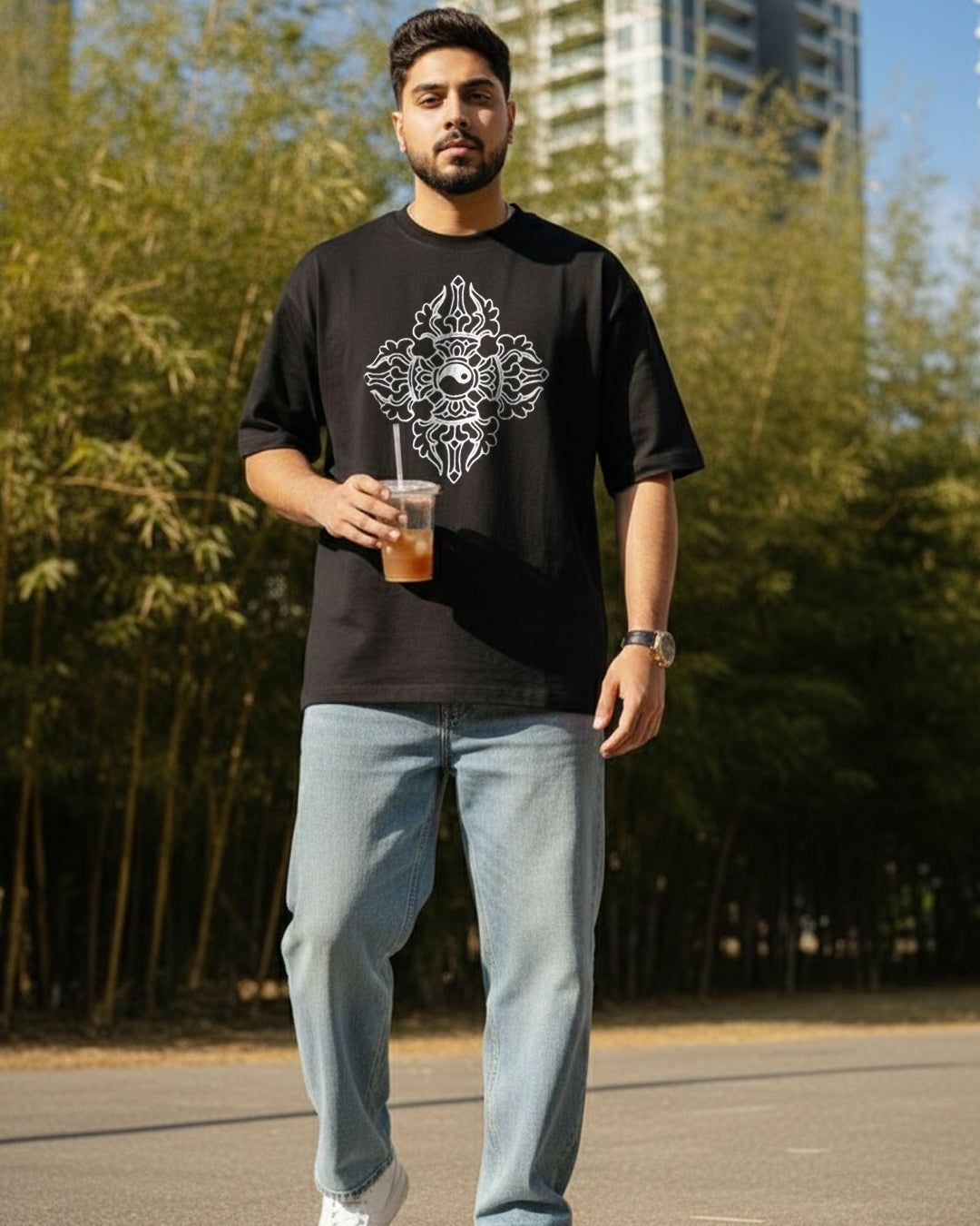 The Dorje Essence Graphic Tee | Premium Black Regular Fit Streetwear