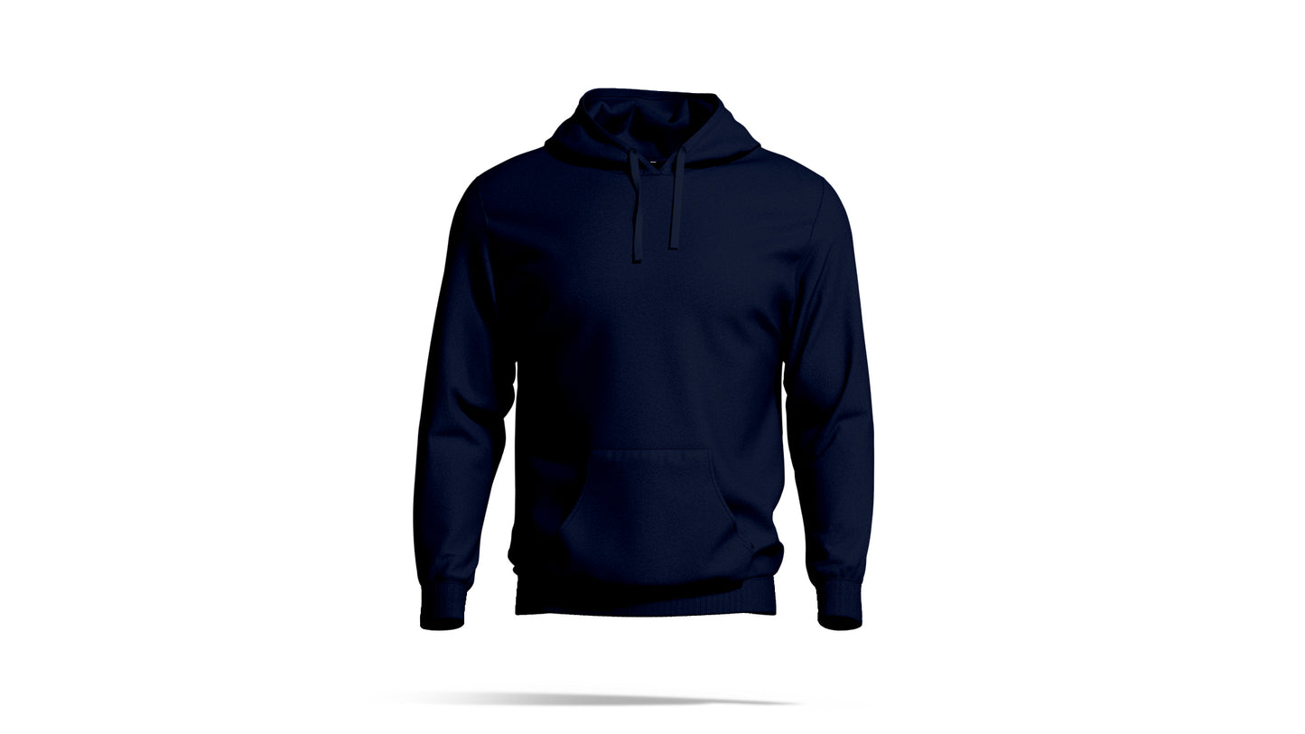 Hashtruck Navy Blue Plain Cotton Hoodie for Men & Women