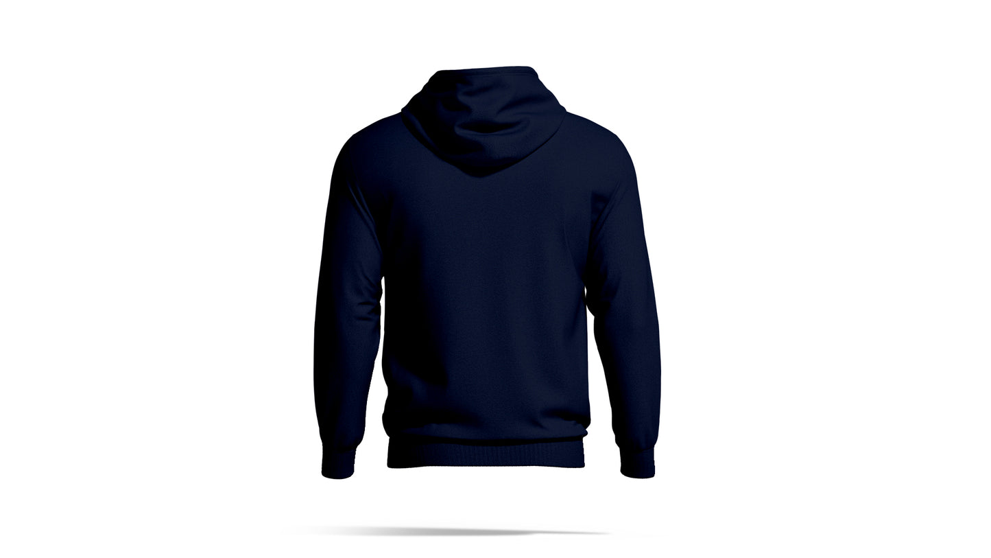 Hashtruck Navy Blue Plain Cotton Hoodie for Men & Women