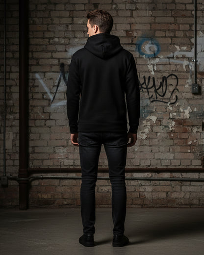 Hashtruck Solid Black Hoodie
