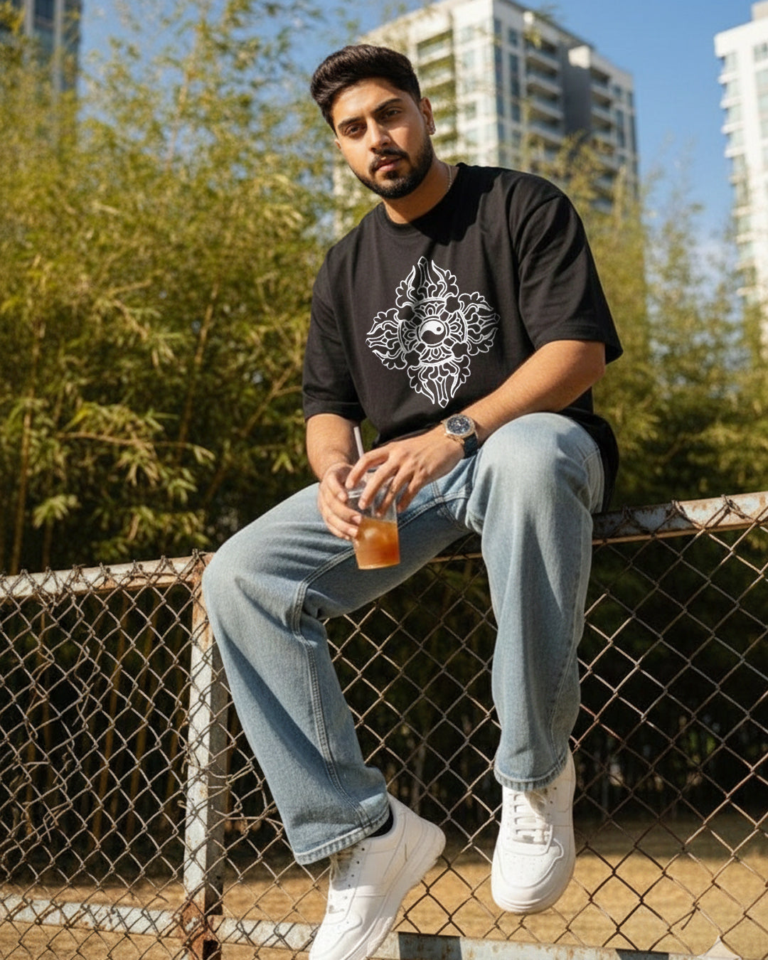 The Dorje Essence Graphic Tee | Premium Black Regular Fit Streetwear