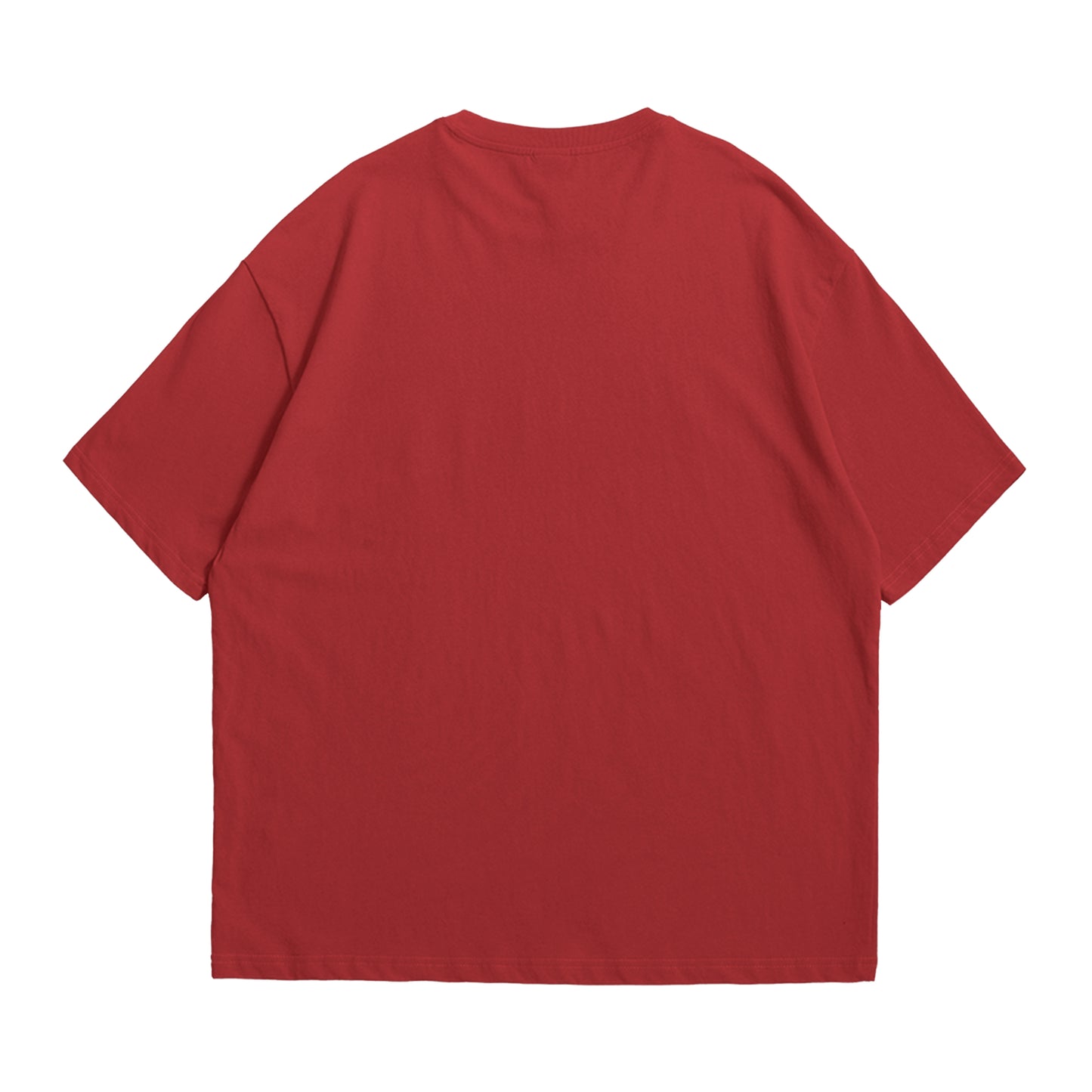 Hashtruck Solid Red Soft Jersey Oversized T-shirt