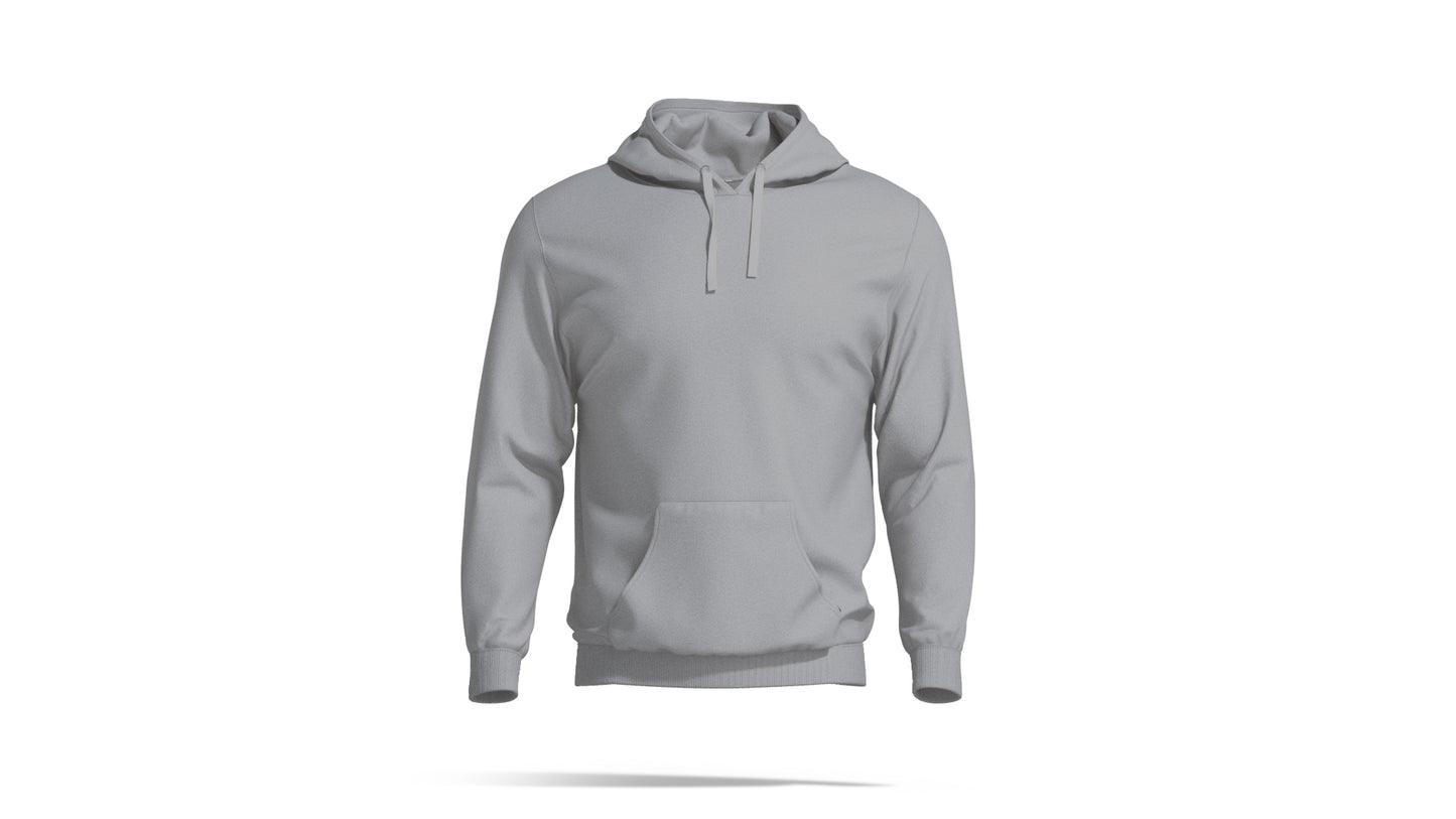 Hashtruck Grey Plain Cotton Hoodie for Men & Women